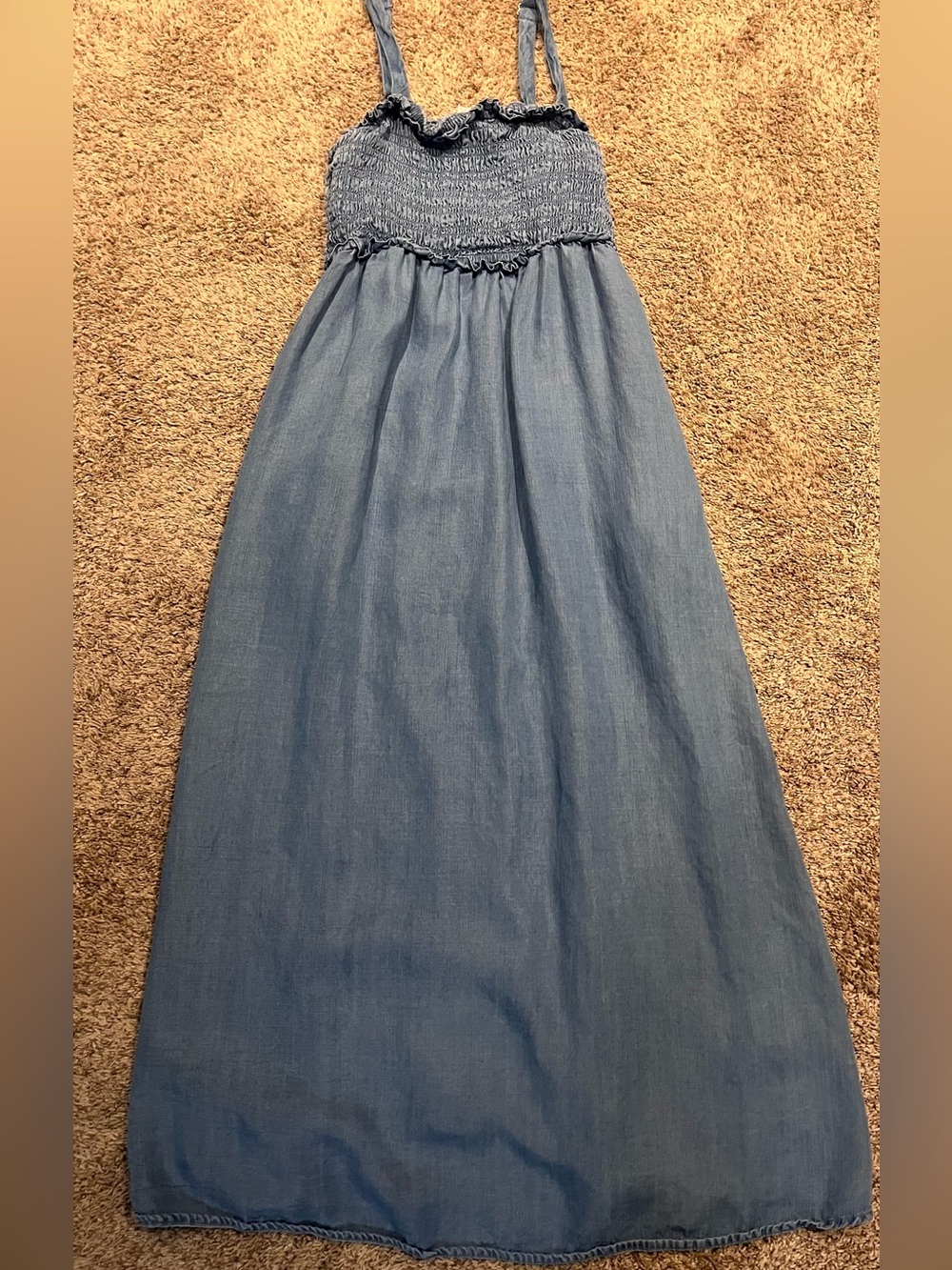 Isabel Maternity by Ingrid & Isabel Chambray Blue Maxi 100% Lyocel Dress